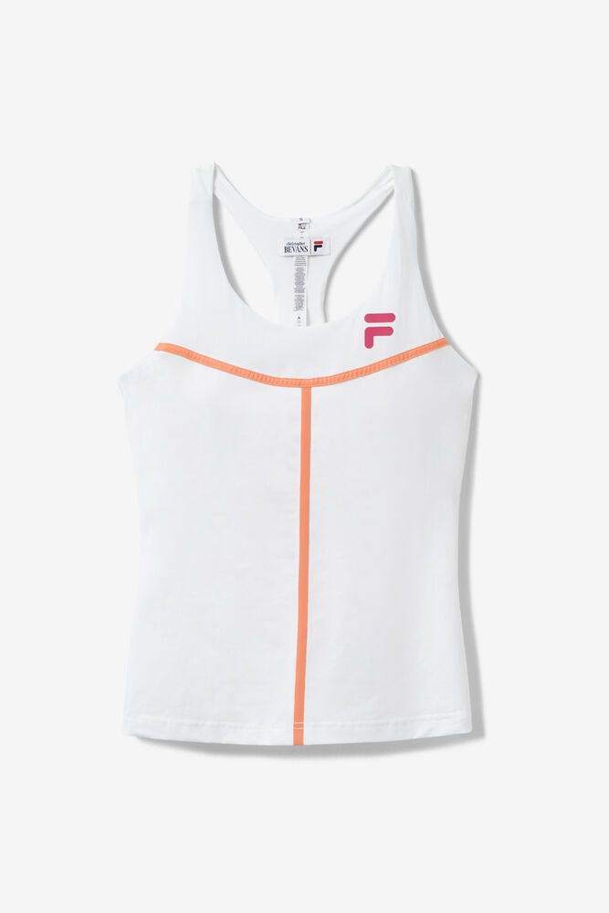 Fila Bevans Laser Racerback Tank Top White - Womens - 49172EDXI